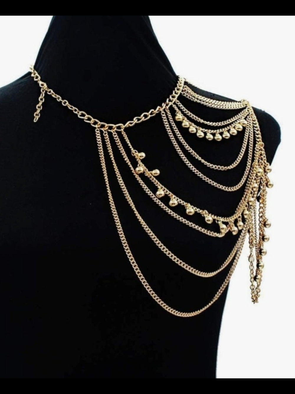 Multi-Layer Gold Shoulder Chain - Picture 2 of 3